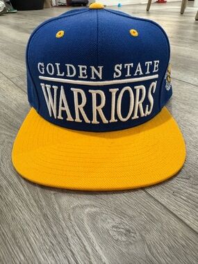 Mitchell & Ness Golden State Warriors Blue and Yellow Snapback Hat